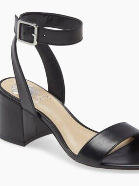 Vince Camuto Gidgena Black Ankle Strap Wedge Sandal size 11